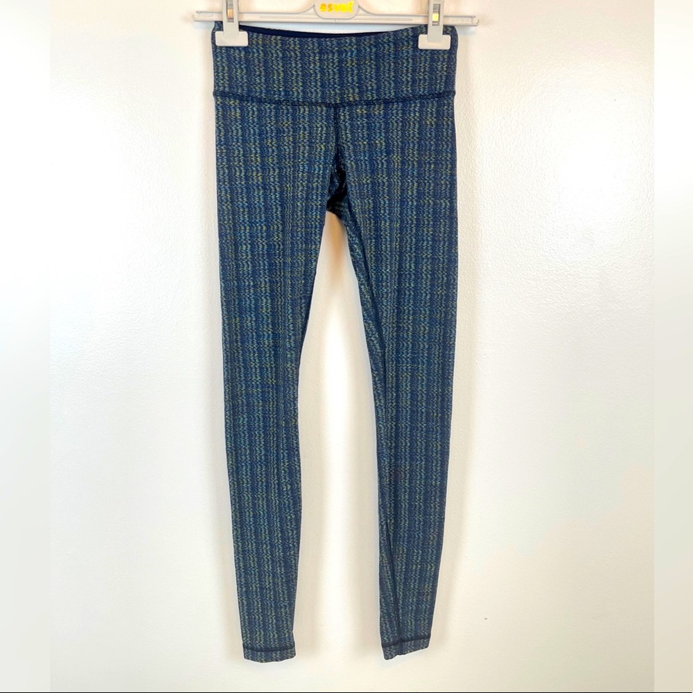 Lululemon Ziggy Wee Green & Blue Active Leggings Size